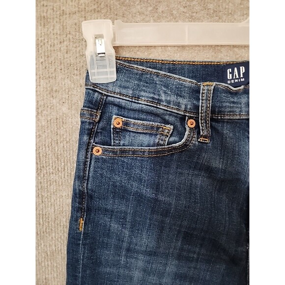 Gap Legging Skimmer Jeans Womens 4 27 Blue Distressed Raw Hem Stretch NEW - Picture 3 of 13